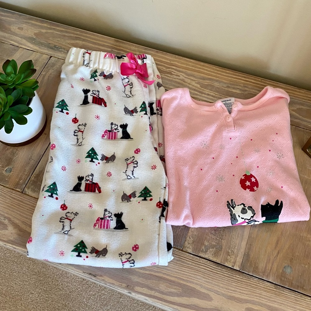 Lands’ End Puppy Dog Holiday Pajama Set 🎄🐶